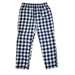 2/$20 Nautica Navy Blue & White Plaid Pattern Sleepwear Pants Size: M